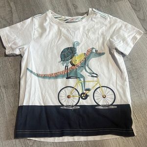 Jarvis Archer T-shirt 5t crocodile and turtle on a bike